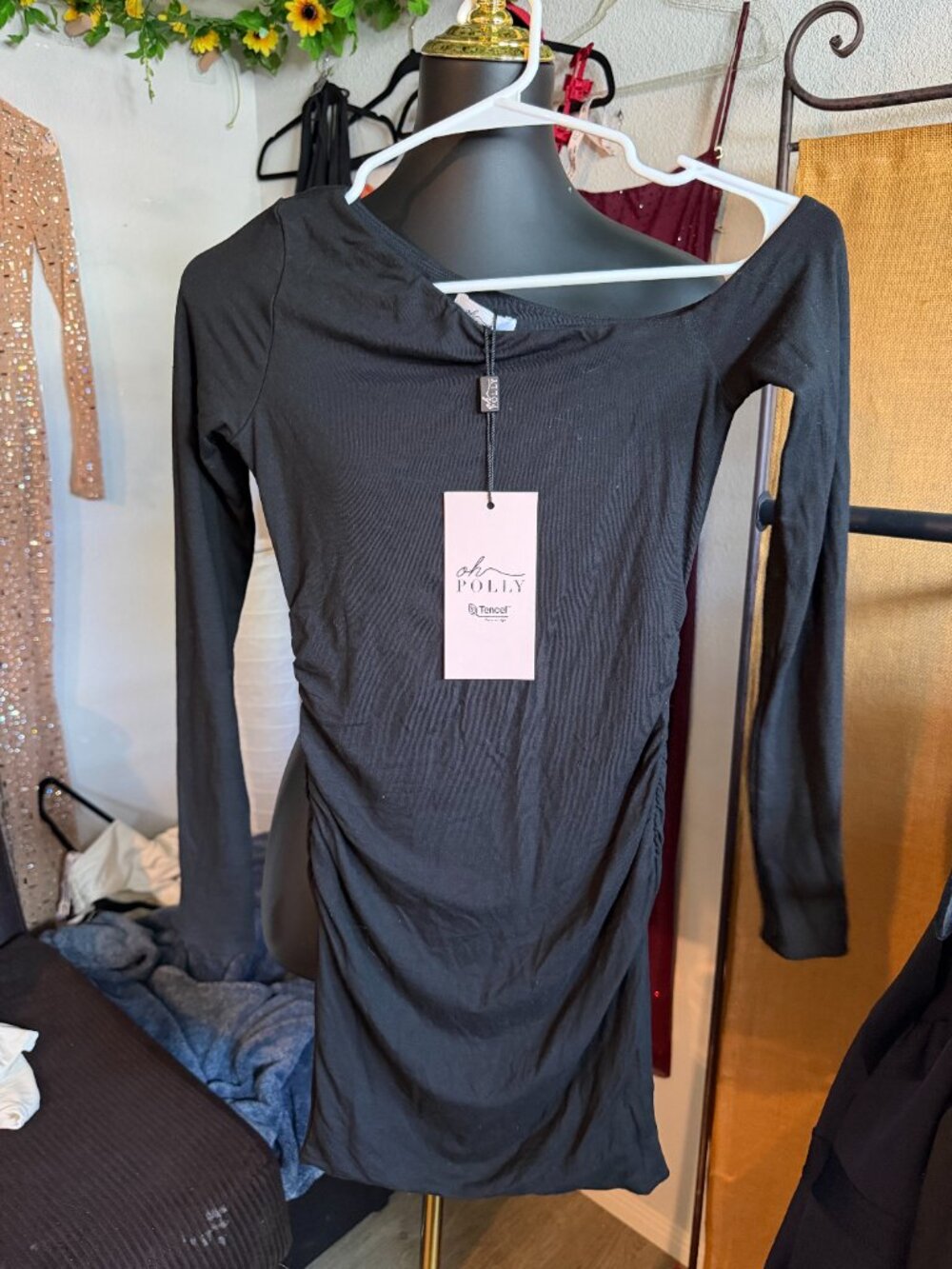 Oh Polly Black One Shoulder Bodycon Mini Dress – NWT - Picture 2 of 2